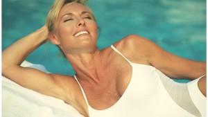 Mature woman in bathing suit